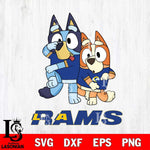 Los Angeles Rams Bluey & Bingo Svg Eps Dxf Png File, NFL svg, Digital Download, Instant Download