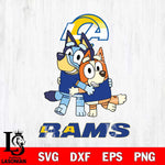 Los Angeles Rams Bluey & Bingo 3 Svg Eps Dxf Png File, NFL svg, Digital Download, Instant Download