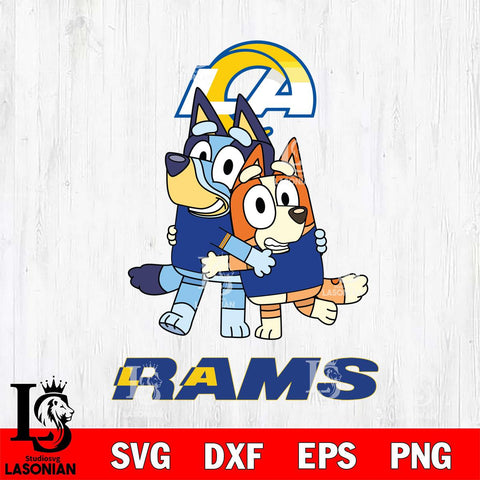 Los Angeles Rams Bluey & Bingo 3 Svg Eps Dxf Png File, NFL svg, Digital Download, Instant Download