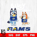 Los Angeles Rams Bluey & Bingo 4 Svg Eps Dxf Png File, NFL svg, Digital Download, Instant Download