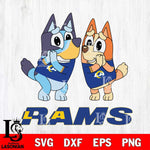 Los Angeles Rams Bluey & Bingo 5 Svg Eps Dxf Png File, NFL svg, Digital Download, Instant Download