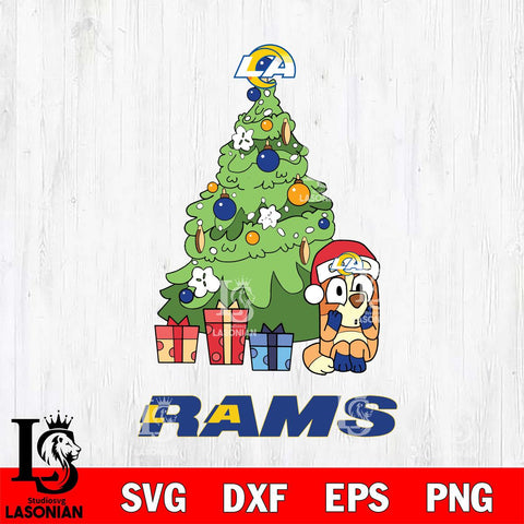 Los Angeles Rams Bluey Chilli Christmas Tree Svg Eps Dxf Png File, Digital Download