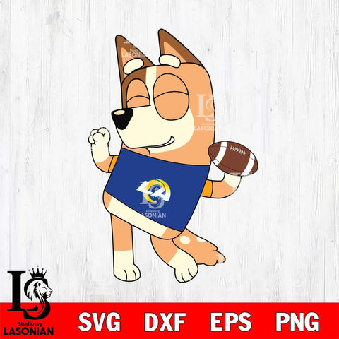 Los Angeles Rams Chilli bluey NFL Svg Eps Dxf Png File, Digital Download, Instant Download