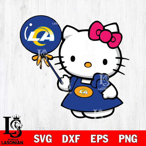 Los Angeles Rams Cute Hello Kitty 2 Svg Eps Dxf Png File, Digital Download, Instant Download