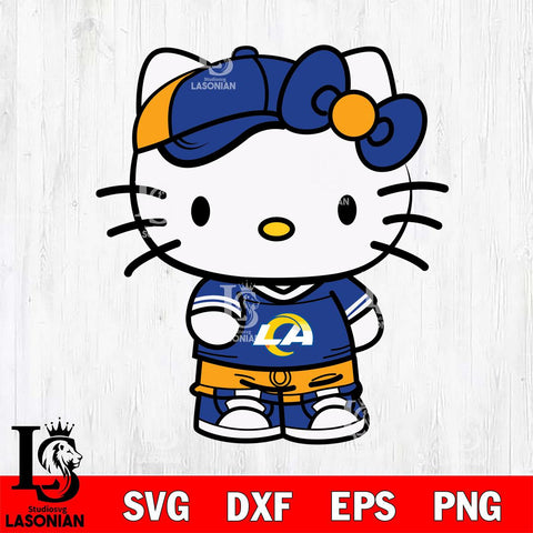 Los Angeles Rams Cute Hello Kitty Football 2 Svg Eps Dxf Png File, NFL svg, Digital Download, Instant Download