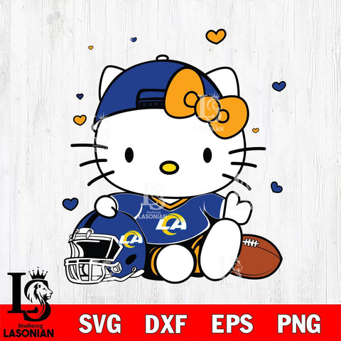 Los Angeles Rams Cute Hello Kitty Football Svg Eps Dxf Png File, NFL svg, Digital Download, Instant Download