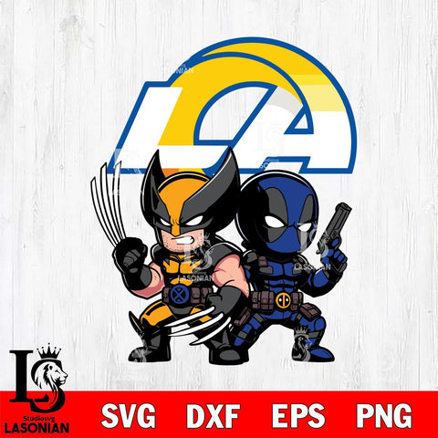 Los Angeles Rams Deadpool And Wolverine Svg Eps Dxf Png File, Digital Download, Instant Download