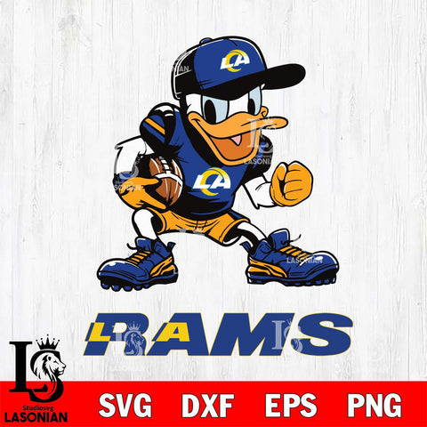 Los Angeles Rams Donal Duck Disney, Svg Eps Dxf Png File, Digital Download