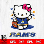 Los Angeles Rams Hello Kitty Nfl 3 Svg Eps Dxf Png File, Digital Download, Instant Download