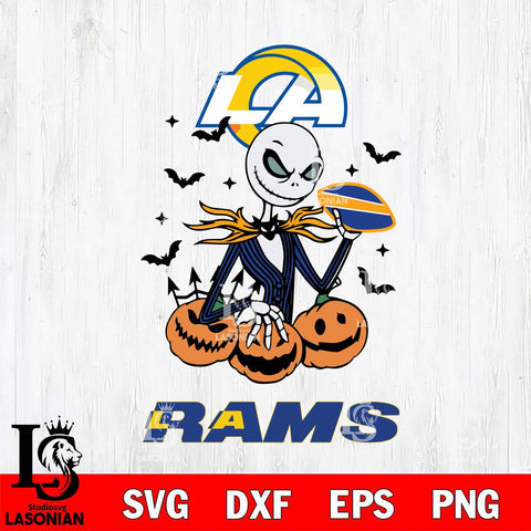 Los Angeles Rams Jack Skellington 2 halloween Svg Eps Dxf Png File, Digital Download, Instant Download