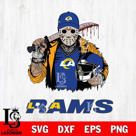 Los Angeles Rams Jason Voorhees 2 Svg Eps Dxf Png File, Digital Download