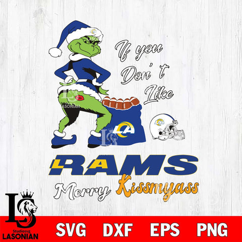 Los Angeles Rams Merry kissmyass grinch Svg Eps Dxf Png File,NFL Svg Files,Digital Download,Sublimation,Instant Download