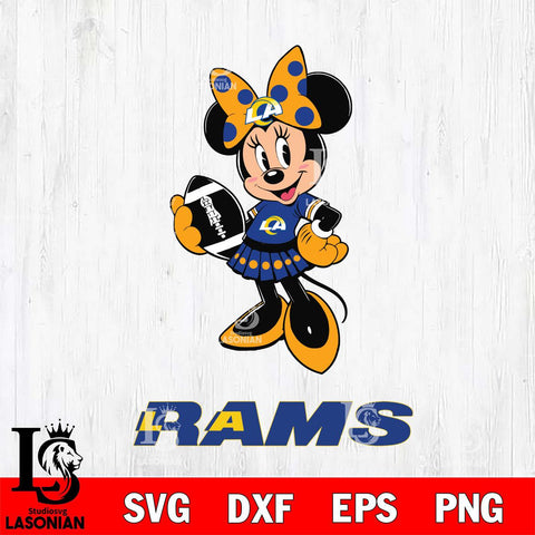 Los Angeles Rams Minnie Mouse, Svg Eps Dxf Png File, Digital Download