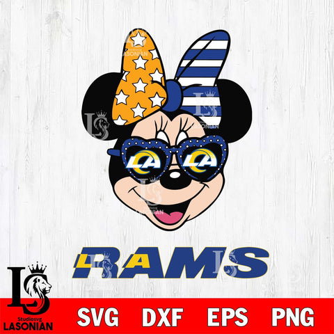 Los Angeles Rams Minnie Mouse Love 2, Svg Eps Dxf Png File, Digital Download