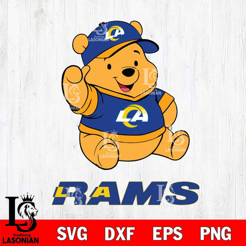 Los Angeles Rams Pooh Bear Disney, Svg Eps Dxf Png File, Digital Download