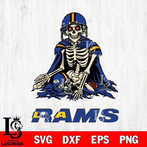 Los Angeles Rams Skeleton Football 3 Svg Eps Dxf Png File, Digital Download