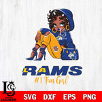 Los Angeles Rams #1 beauty Black Fan Girl Svg Eps Dxf Png File, Digital Download, Instant Download