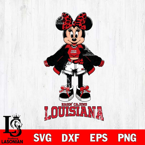 Louisiana Ragin' Cajuns Style Minnie Disney Svg Eps Dxf Png File, Digital Download, Instant Download