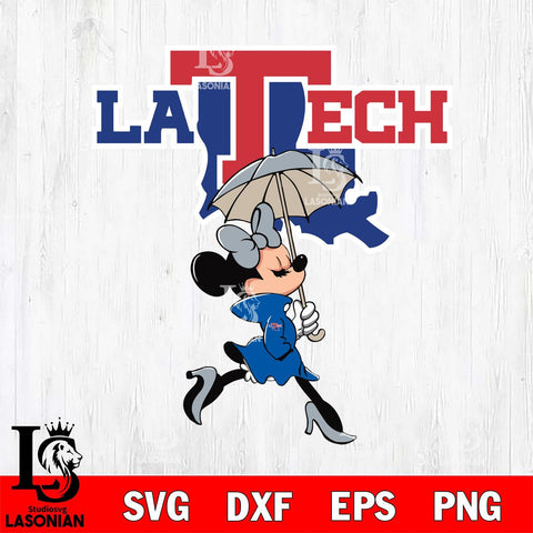 Louisiana Tech Bulldogs Fancy Minnie Svg Eps Dxf Png File, Digital Download, Instant Download