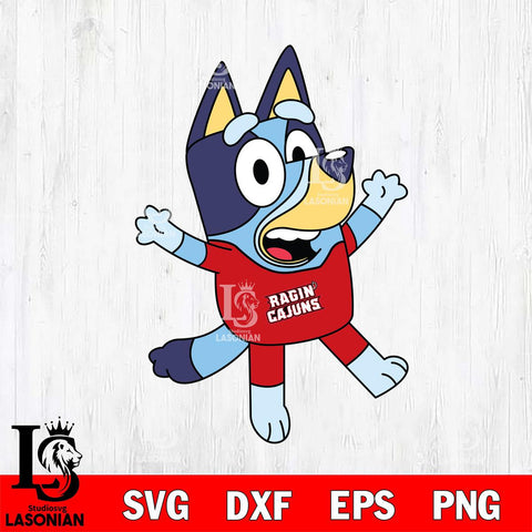 Louisiana Ragin' Cajuns Bluey 3 Svg Eps Dxf Png File, Digital Download, Instant Download