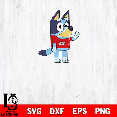 Louisiana Ragin' Cajuns Bluey 5 Svg Eps Dxf Png File, Digital Download, Instant Download