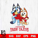 Louisiana Ragin' Cajuns Bluey & Bingo Svg Eps Dxf Png File, NCAA svg, Digital Download, Instant Download