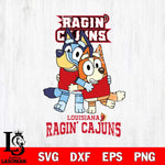 Louisiana Ragin' Cajuns Bluey & Bingo 3 Svg Eps Dxf Png File, NCAA svg, Digital Download, Instant Download