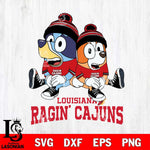 Louisiana Ragin' Cajuns Bluey & Bingo 8 Svg Eps Dxf Png File, NCAA svg, Digital Download, Instant Download