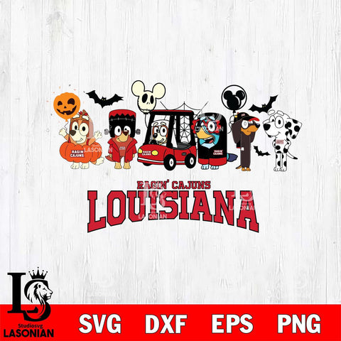 Louisiana Ragin' Cajuns Bluey Halloween Svg Eps Dxf Png File, Digital Download, Instant Download