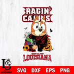 Louisiana Ragin' Cajuns Bluey Halloween NCAA Svg Eps Dxf Png File, Digital Download, Instant Download