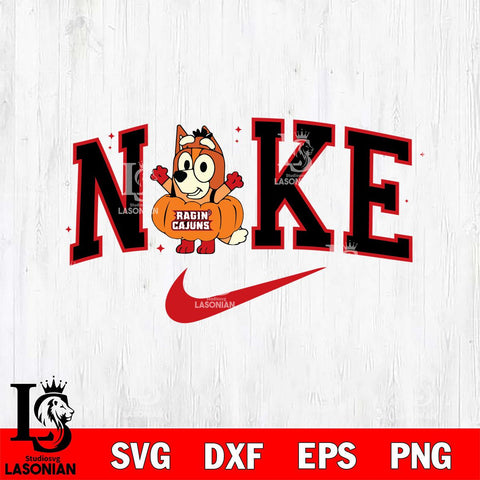 Louisiana Ragin' Cajuns Bluey Halloween Nike NCAA Svg Eps Dxf Png File, Digital Download, Instant Download