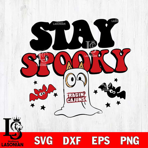 Louisiana Ragin' Cajuns Bluey Halloween Stay Spooky Svg Eps Dxf Png File, Digital Download, Instant Download