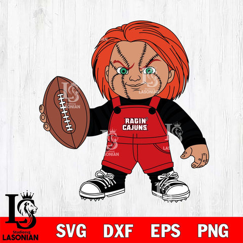 Louisiana Ragin' Cajuns Chucky Horror 12 Svg Eps Dxf Png File, NCAA svg, Digital Download, Instant Download