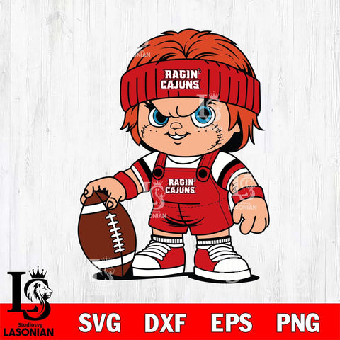 Louisiana Ragin' Cajuns Chucky Horror 5 Svg Eps Dxf Png File, NCAA svg, Digital Download, Instant Download