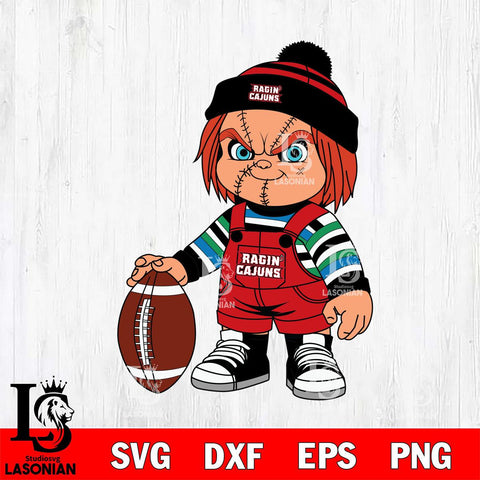 Louisiana Ragin' Cajuns Chucky Horror 6 Svg Eps Dxf Png File, NCAA svg, Digital Download, Instant Download