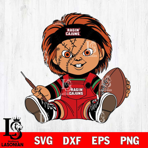 Louisiana Ragin' Cajuns Chucky Horror 9 Svg Eps Dxf Png File, NCAA svg, Digital Download, Instant Download