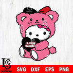 Louisiana Ragin' Cajuns Cute Hello Kitty 3 Svg Eps Dxf Png File, Digital Download, Instant Download