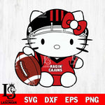 Louisiana Ragin' Cajuns Cute Hello Kitty Football 5 Svg Eps Dxf Png File, NCAA svg, Digital Download, Instant Download