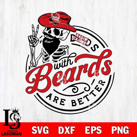 Louisiana Ragin' Cajuns Dad With Beard Are Better Svg Eps Dxf Png File, Digital Download, Instant Download