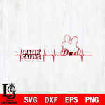 Louisiana Ragin' Cajuns Father Heart Beat Svg Eps Dxf Png File, Digital Download, Instant Download