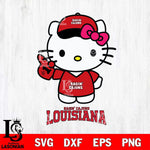 Louisiana Ragin' Cajuns Hello Kitty Best Fan Svg Eps Dxf Png File, Digital Download, Instant Download