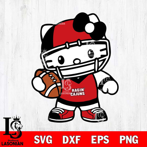 Louisiana Ragin' Cajuns Hello Kitty sport 2 Svg Eps Dxf Png File, NCAA svg, Digital Download, Instant Download