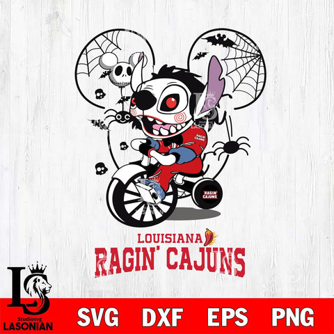 Louisiana Ragin' Cajuns Stitch Jigsaws Halloween Svg Eps Dxf Png File, Digital Download, Instant Download