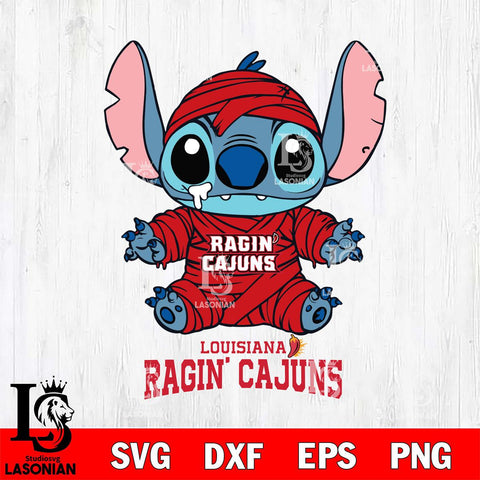 Louisiana Ragin' Cajuns Stitch Mummy Svg Eps Dxf Png File, NCAA svg, Digital Download, Instant Download