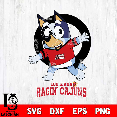 Louisiana Ragin' Cajuns Bandit Heeler Rugby Svg Eps Dxf Png File, Digital Download ,Instant Download, Cricut File