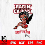 Louisiana Ragin' Cajuns Beauty Black Fairy Betty Boop, Svg Eps Dxf Png File, Digital Download