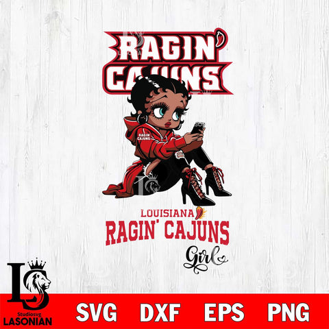 Louisiana Ragin' Cajuns Beauty Black Fan Girl Football, Svg Eps Dxf Png File, Digital Download