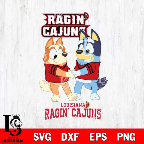 Louisiana Ragin' Cajuns Bluey Chilli Dance Svg Eps Dxf Png File, Digital Download, Instant Download