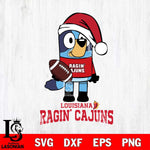 Louisiana Ragin' Cajuns Bluey Christmas Svg Eps Dxf Png File, Digital Download