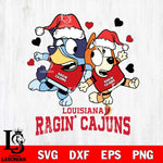 Louisiana Ragin' Cajuns Bluey Christmas NFL Svg Eps Dxf Png File, Digital Download